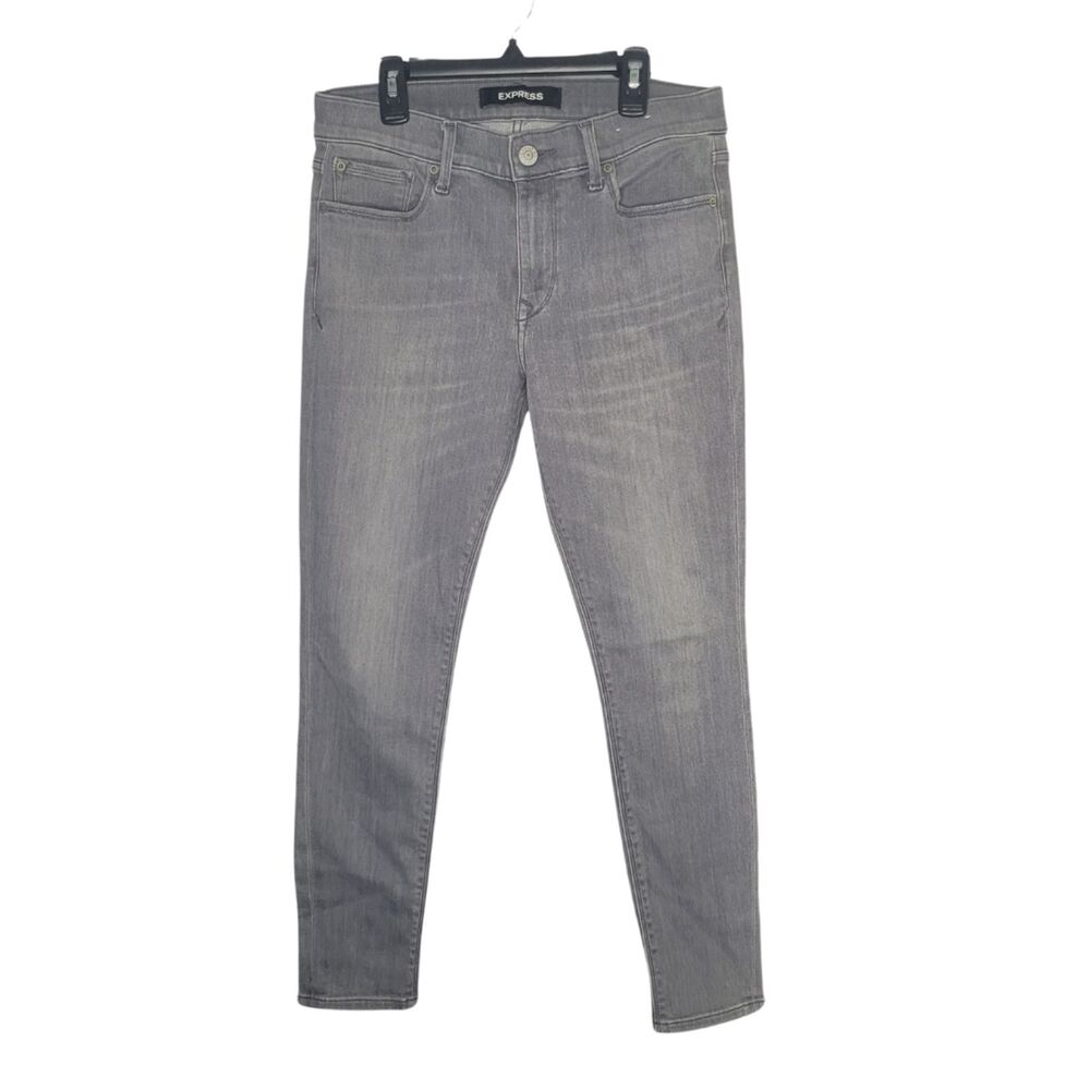 Express Grey Skinny Jeans Mid Rise Size 8